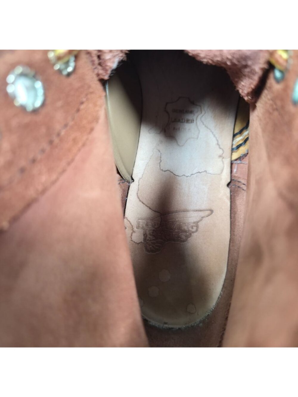 Red Wing 8813 Women's Brown Copper Suede Leather Boots US Size 4.5D Made In USA - Picture 9 of 12